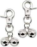 Bells for Dog Collars - 2 Pack Stainless Steel Bell Necklace for Dogs & Cat - Pet Pendant Accessories Training Collar Charm with Heavy Duty Snap Clips, Silver Christmas Gift