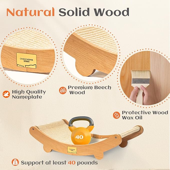 CHEERHOME PETS Sisal Cat Scratcher Bed for Indoor Cats Hammock for Scratching Pad Cat Chair Natural Sisal Cat Scratch Post for Large Cat Scratcher Lounge(Extra Large)