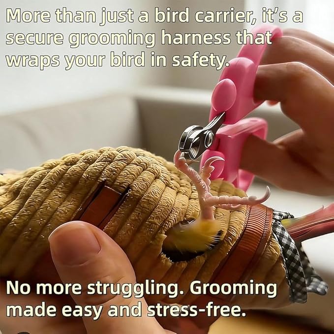Bird Travel Carrier, Portable Bird Bag with Escape Resistant Outdoor Harness Vest for Small Medium Parrots, Cockatiel, Budgie, Ideal for Travel and Outdoor Adventures (M) (8.5cm)