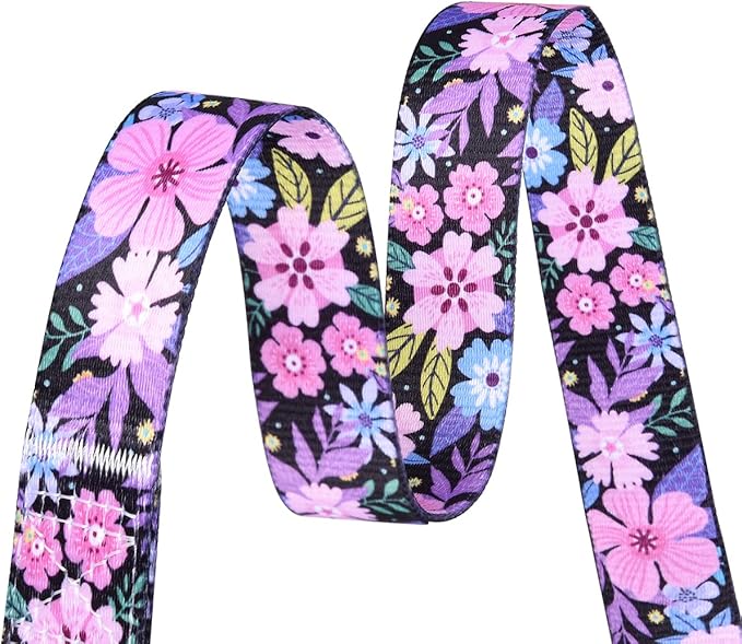 Dog Collar with Bohemia Floral Tribal Geometric Patterns - Soft Ethnic Style Collar Adjustable for Small Medium Large Dogs(Floral Pink,M)