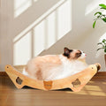 Upgraded Sisal Cat Scratcher Bed, Solid Oak Frame 1.3 cm Thick, 100% Sisal Pad, Curved Scratch Lounger, Stable Base Up to 36 lb, Sofa Protector, Odor-Free, 23.6" x 13.7"