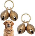 Jeffdad 2Pcs Copper Bell for Dog Collar, Brass Dog Bells Extra Loud Collar Bell for Pet Tracking Anti Lost Training Pets Pendant Accessories for Little Dogs & Cats