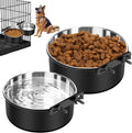 Crate Water Bowl No Spill, 2 Pack Dog Crate Bowls Hanging, Kennel Dog Water Food Bowls Mountable, Pet Cage Accessories Feeder Dish, Large Stainless Steel Coop Cup for Cat Puppy Bunny Guinea Pig Ferret