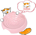 Whisker-Friendly Cat Food Bowl, Melamine Shallow & Wide Cat Bowl for Indoor Cats,Relieves Whisker Fatigue,Non-Slip Cat Dish for Wet and Dry Food (Pink, 6.3")