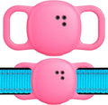 Cat Collar Case for Life360 Tile Sticker Tracker, 2-Pack Silicone Anti-Lost Protective Cover for Life 360 Tile Sticker Holder for Dog/Pet Collars, Durable, Easy Installation, Lightweight, Neon Pink