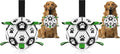 QDAN Large Dog Toys, 8 Inch Soccer Ball for Dogs with Straps, World Cup Interactive Toys for Tug of War, Puppy Birthday Gifts, Water Toy, Durable Dog Balls for Medium Large (Pack of 2)