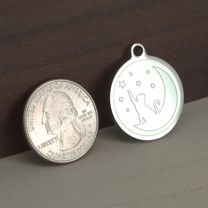 Ultra Joys Engraved Cat Name Tags Personalized - Stainless Steel Name Tag Pet Identification - Small Dog ID Tags Personalized for up to 4 Lines of Text - Pet ID Tags for Cat Collar - Fish Bone