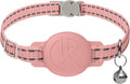 Tile Sticker Holder Cat Tracking Collar (2024) - Breakaway, Reflective Kitten Collar with Bell and Holding Case for Tile by Life360 (Pink)