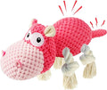Squeaky Dog Toy - Plush Interactive Chew Toy for Large, Medium and Small Dogs, Keeps Them Busy (Pink, Medium)