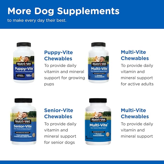 Nutri-Vet Adult-Vite Plus Dog Multivitamin Soft Chews, Daily Dog Supplement with Vitamins Minerals and Antioxidants, Supports Skin, Immune, Joint, and Gut Health, Tasty Chicken Flavor, 70 Count