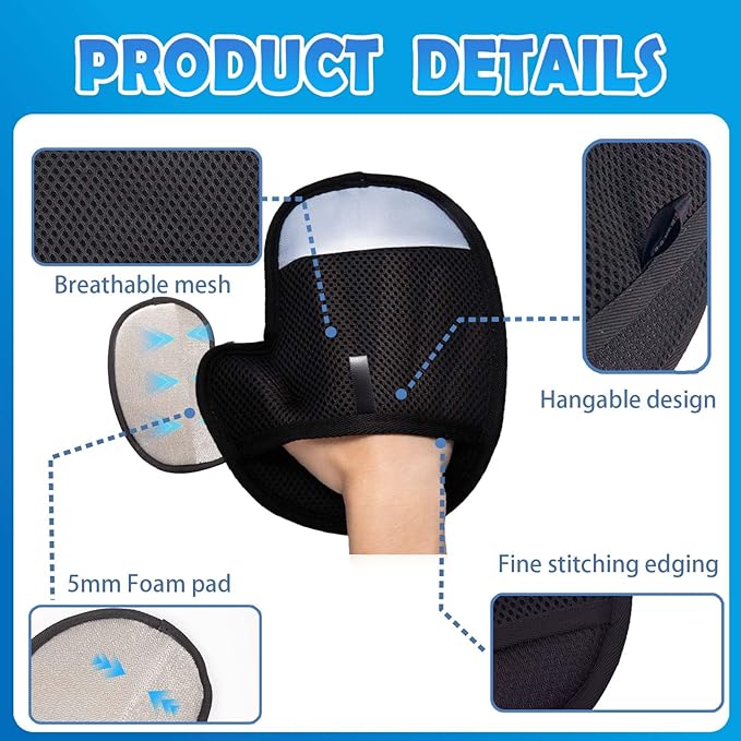 Pet Hair Removal Glove for Dogs & Cats, Reusable Electrostatic Magic Brush Pet Hair Remover Glove, Pet Hair Lint Mitt for Clothing, Couch, Carpet, Car Seat, Cat Tree, Fur Deshedding (Grey, 2 PCS)