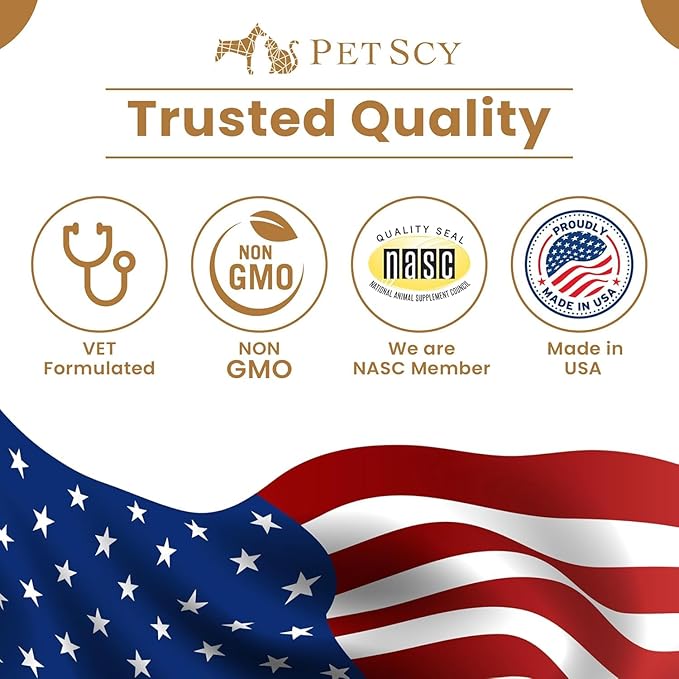 PetScy Itch & Allergy Plus Chews for Dogs Itchy Skin, Ears & Paws | Probiotics, Moringa & Turmeric | Dog Allergy Relief for Skin Redness, Hair Loss Gut & Digestive Health - Bacon Flavor - 60 Chews