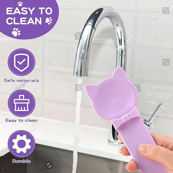 LICKJIMO-3PCS Cat Treat Dispenser,Multi Function Spoon for Churu Lickable Cat Treats,Cat Treat Spoon for Lickable Cat Treats Squeeze up,Food Dispenser Cat Feeder,Cat Food Spoon Big Size(3 Color)