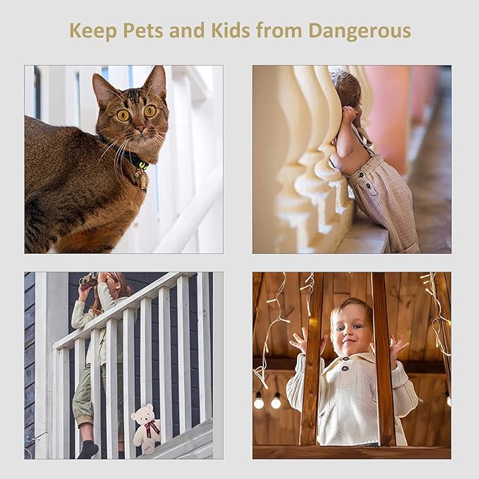 Balcony Netting for Pets, Stairway Net for Balcony, Pet Netting Balcony Black Net for Dogs Cats Kids Child Rail Net for Balcony Apartment, Baby Balcony Patios Stairway Net Black (10ft*2.6ft Thick)