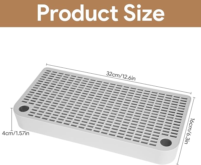 Cat Ramp Litter Box Step, Small Senior Cat Litter Box Mats Ramp for Floor with Filter Function, Low Entry Cute Cats Food Mat Stairs Prevent Tracking, Silicone Small Boxs Shield Catcher Mat Grey