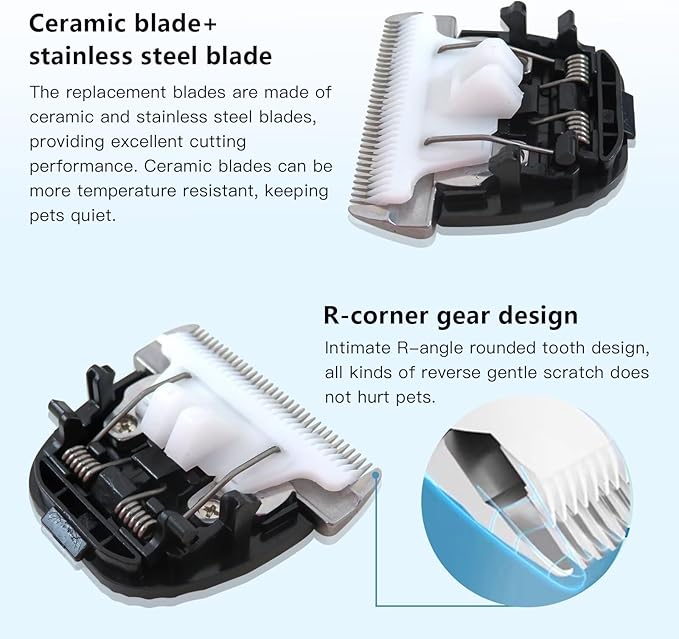 Homesweet 2pcs for HOLDOG Pet Clippers Professional Replacement Blades Set (Ceramic Technology)