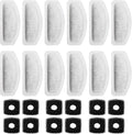 Cat Water Fountain Filter for 67Oz Satainless Steel Pet fountain, Dog Cat Fountain Filter Replacement with Pump Sponges (12filters&12sponges)