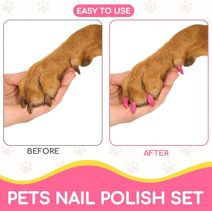 OLINGYOU Dog Nail Polish， Dog Nail Polish Pens Quick Dry-6 Colors, Pet Nail Polish Set for Dogs， DIY Dogs Puppy Nails, Dog Safe Nail Polish Non Toxic, Odorless, Easy to Apply