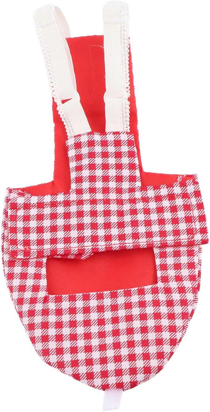 Bird Diaper Red Cotton Adjustable Parrots Pilot Suit for Macaw Budgies Safe Soft Comfortable for Parakeet 1x Bird Diaper (L Red Plaid)