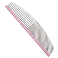 6.5 Inch Professional Crescent Coarse Grooming Pet Comb Lightweight Wide/Fine Tooth Butter Comb for Dogs & Cats Removing Tangles, Knots,Flea,Undercoat,and Excess Hair, Rounded Corners Design for Safe