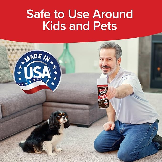 Horsepower Bull Shot Carpet Spot & Stain Remover, AS SEEN ON TV, Made In USA, Just Point & Spray, Stain-Lifting Foam-Action, Pet Stains & Odors, Coffee, Soda, Wine, Grease, New & Old Stains & More