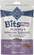 Blue Buffalo Blue Bits Plus Mobility and Immune Support Daily Benefit Dog Treats, Soft & Chewy Beef Morsels, 3.5-oz. Bag