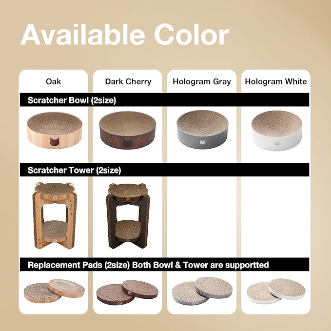 Necoichi Cat Scratcher Bowl for Indoor Cats - Cat Scratching Lounger with Reversible Usability and Extra Comfort for Lounge, Cardboard Bed Couch / (Regular, Dark Cherry)