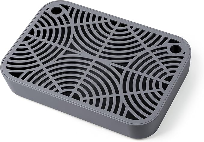 Cat Litter Box Ramp, Litter Box Step Mat with Filter Function for Self-Cleaning Cat Litter Box, Easy to Clean, Cats Pedal Step Stool Ideal for Kitten & Elderly Cats (Dark Grey)