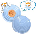 2 Pcs Whisker-Friendly Cat Food Bowl, Melamine Shallow & Wide Cat Bowl for Indoor Cats,Relieves Whisker Fatigue,Non-Slip Cat Dish for Wet and Dry Food (Blue*2, 6.3")