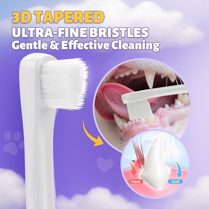 Cat Toothbrush for Daily Teeth Cleaning & Oral Care – Soft Bristle Dental Brush with Compact Head, Gentle for Cats & Kittens, Easy Daily Brushing Tool, Loved by Vets and Fur Babies