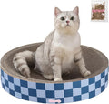 CSR1010B Nelson 20.13" Modern Cardboard Round Bowl Cat Scratcher with Catnip, Blueberry