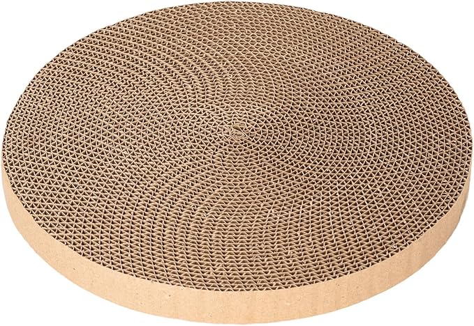Round Cat Scratcher Refill 10 inch Diameter 7/8 inch Thickness Scratcher Replacement Pads cat Scratching Board Circle Scratcher Cat Cardboard Scratcher for Indoor Cats cat Scratch pad(1pcs)