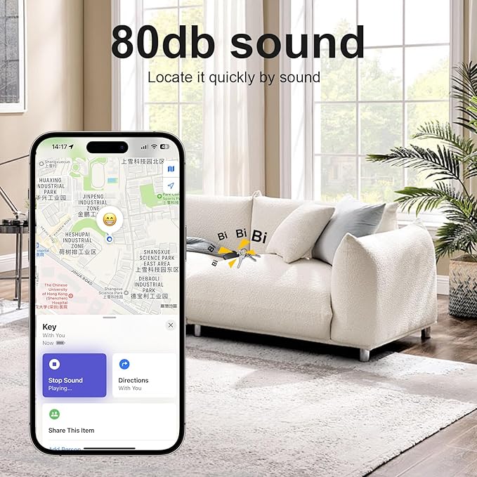 Smart Tracker Tags-2 Pack(iOS Only) Compatible with Apple with 1 Battery,Replaceable Battery,Bluetooth Luggage Smart GPS Tag Works with Apple Find My APP,Item Finders for Dog/Key/Luggage
