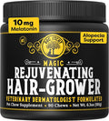 Doc Itchy Rejuvenating Hair-Grower Dog Pet Chews | 10mg Melatonin for Dogs | Hair Growth Booster | Senior Dog Energizer | Calming | Medical-Strength | Food Allergy Safe | Vegan | 90 Count