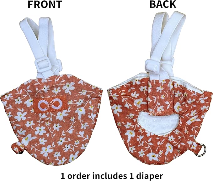Bird Diaper Chicken Diapers Duck Diaperalls for Hens, Roosters, Ducks, Ducklings, Birds - Reusable, Adjustable by Uni Infinity (Pink Floral, Bird Medium, 1, Count)