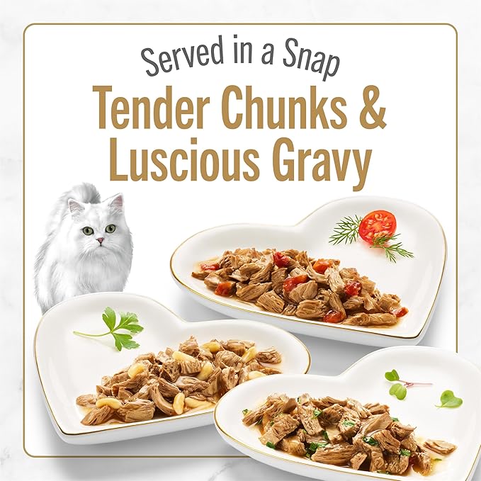 Fancy Feast Purina Gourmet Wet Cat Food Variety Pack, Petites Gravy Collection, Break-Apart tubs, 24 Servings - 2.8 oz. Tubs, (Pack of 24)