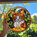 Custom Cat Portrait Art Suncatcher Stained Glass Remembrance Gift Pet Indoor Decor Window Hanging Dog Cat Bereavement Keepsake Loss of Pet