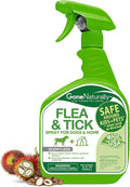 Flea and Tick Spray for Dogs & Home– Natural Flea and Tick Prevention for Dogs– Bed Bug Spray & Multi-Insect Killer– Scentless Plant-Based Formula Kills on Contact (32 oz)