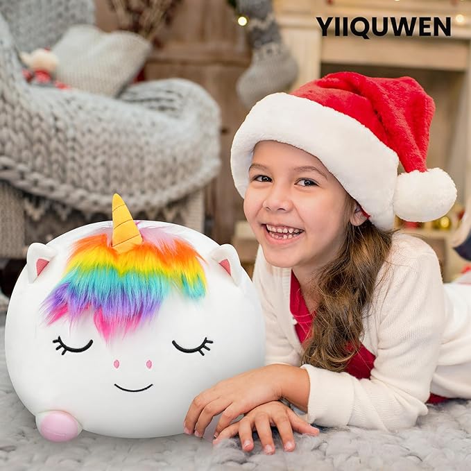 Unicorn Plush, Stuffed Animal Set with 4 Baby Unicorns, Soft Stuffed Toy Pillow, Pink Birthday for Kids Boys Girls