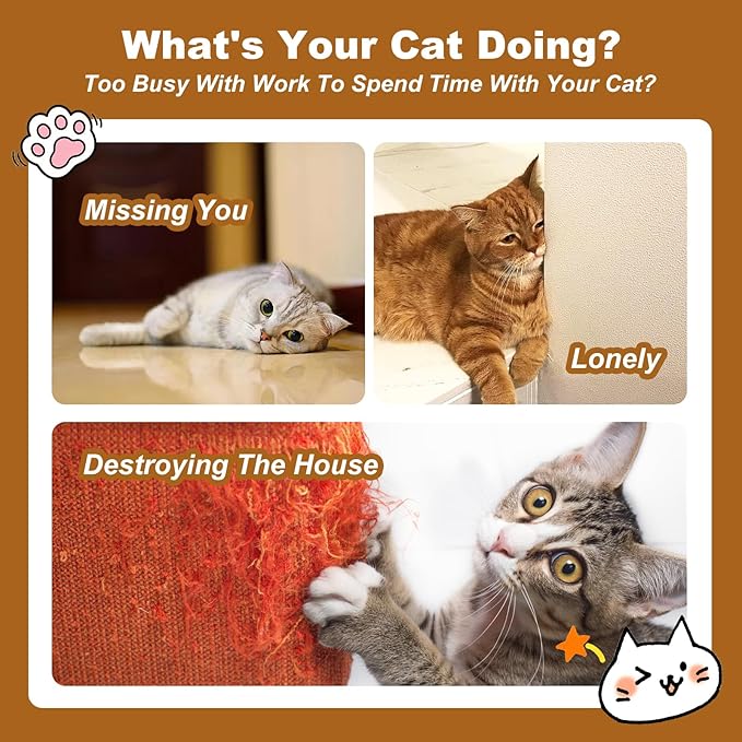 Cat Scratch Puzzle Enrichment Box,Cat Toy Box for Indoor,Cat Toy Box with 2 Balls & 1 Cats Teasers