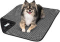 PetAmi Waterproof Dog Blanket, Leakproof Pet Blanket for Small Medium Large Dogs, Reversible Furniture Bed Sofa Couch Cover Protector, Plush Striped Pet Throw for Indoor Cat, 29x40 in, Black Grey