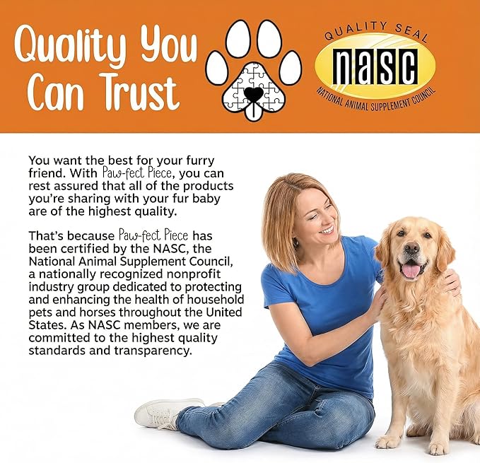 Paw-FECT Piece 8-in-1 Natural Dog Multivitamin Chews, Dog Supplement for Hips & Joints, Skin & Coats, Digestion, Immune Support, Omega 3, Anitoxidents, for All Ages and Breeds, Chicken-120 Count