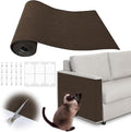 Cat Scratch Furniture Protector - 158" x 15.8" Trimmable Self-Adhesive Cats Claws Scratch Pads, DIY Cat Climbing Couch Protector for Scratch Post Cat Tree Replacement Indoor (Brown)
