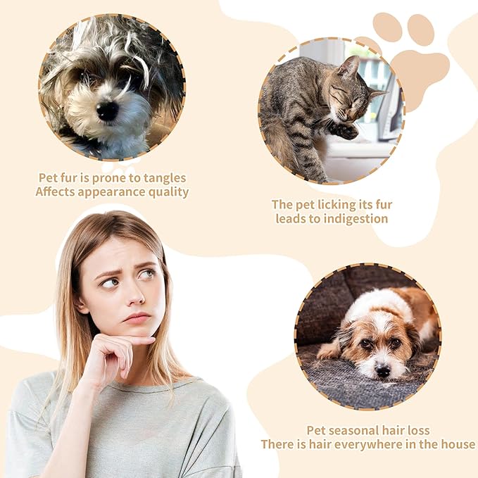 4-Pack Flea Comb for Dogs & Cats - Fine Tooth Stainless Steel Grooming Comb with Anti-Slip Rubber Handle, Removes Fleas, Tangles & Tear Stains (Black, Blue, White & Pink)