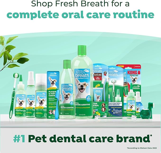 TropiClean Fresh Breath Oral Care Water Additive for Cats, 8oz - Dental Health Solution - Cat Breath Freshener - Plaque & Tartar Defense - Made in USA with Naturally Derived Ingredients