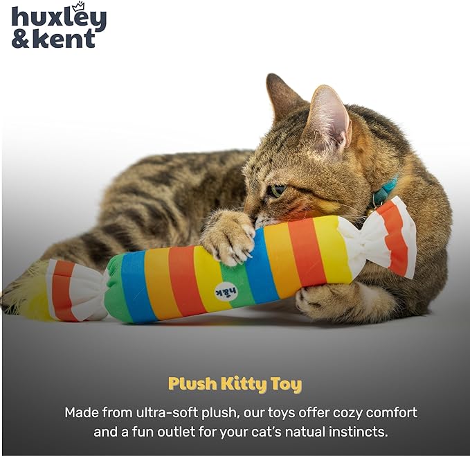 Huxley & Kent Kicker Plush Cat Toy - Interactive Catnip Toy for Cats & Kittens - Soft Canvas for Kicking & Batting - Fun Indoor Play - Purrrties Kicker