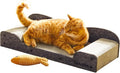 26-Inch Large Cat Scratcher Lounger Bed, Durable Cat Scratching Pad, Cat Scratch Board for Indoor Cats, Corrugated Cardboard Cat Scratcher Bed to Lounge and Scratch, Furniture Protector, Grey