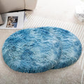 2PCS Round Plush Pet Mat Thin Style Pad Mat for Cats, Small Dogs, Rabbits, Guinea Pigs, Washable Soft Sofa mat, for Crate Cat Tree Tower Window Perch (Blue, Small (15.8inch) - 2pcs)