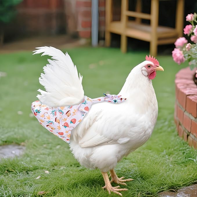 Chicken Diapers for Hens, Roosters, Diapers for Ducks with Walking Leash, Reusable Pet Duck Diapers Chick Clothes Waterproof Poultry Nappies for Geese Pet Ducks Chicken-Mushroom, S