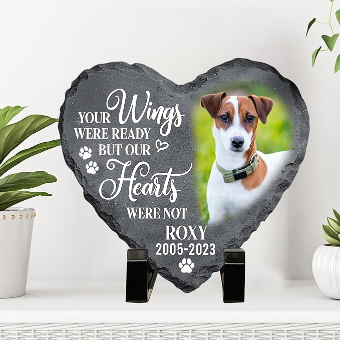 Personalized Dog & Cat Memorial Stones - Custom Photo Pet Memorial Gifts for Loss of Dog or Cat